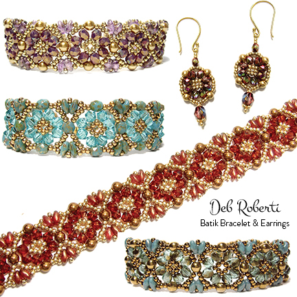Batik Bracelet and Earrings