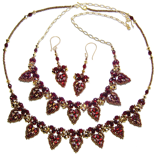Drop Petal Necklace and Earrings at Deb Roberti's AroundTheBeadingTable.com