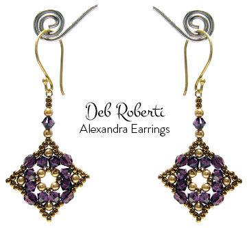Alexandra Earrings at AroundTheBeadingTable.com
