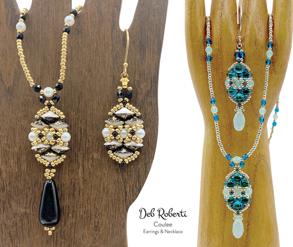 Coulee Earrings & Necklace, design by Deb Roberti