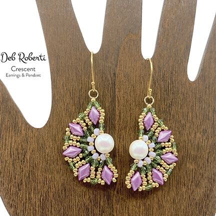Crescent Earrings & Pendant, design by Deb Roberti Crescent Earrings & Pendant, design by Deb Roberti