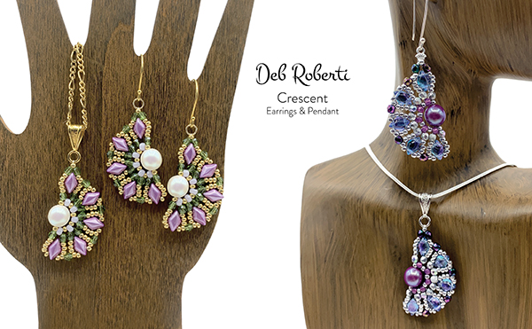 Crescent Earrings & Pendant, design by Deb Roberti Crescent Earrings & Pendant, design by Deb Roberti