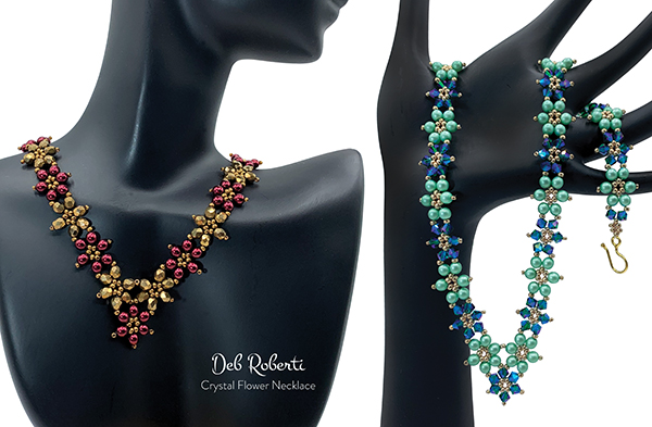 Crystal Flower Necklace, design by Deb Roberti