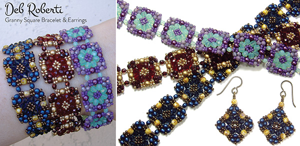 Granny Square Bracelet & Earrings