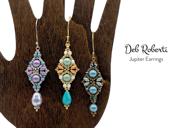 Jupiter Earrings, design by Deb Roberti