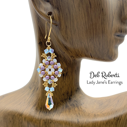 Lady Jane Earrings & Pendant, design by Deb Roberti