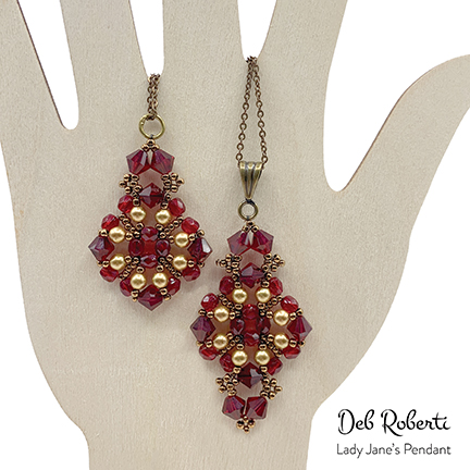 Lady Jane's Earrings & Pendant, design by Deb Roberti