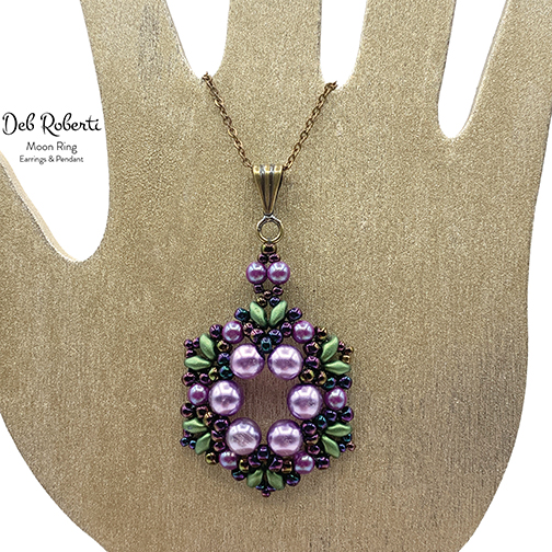 Moon Ring Earrings & Pendant, AroundTheBeadingTablec.om