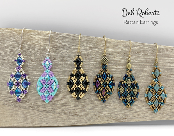 Rattan Earrings, design by Deb Roberti Rattan Earrings, design by Deb Roberti