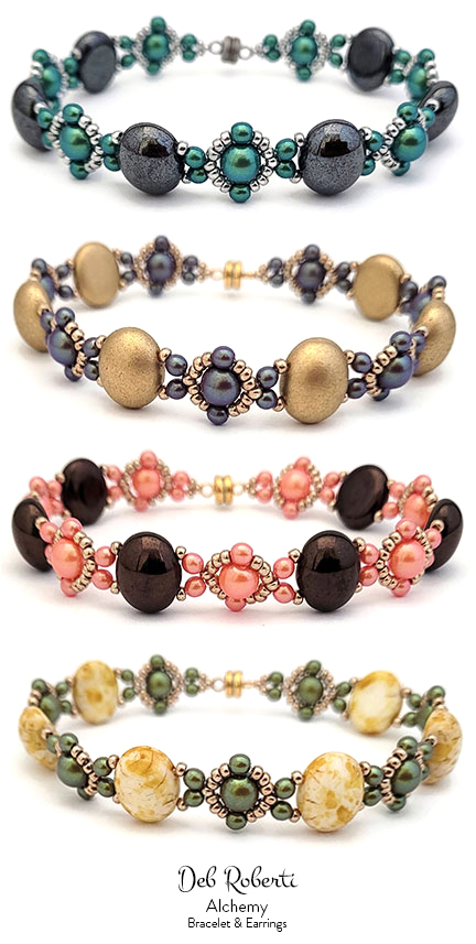 Alchemy Bracelet & Earrings, free pattern
