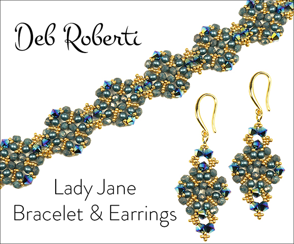 Lady Jane Bracelet & Earrings, design by Deb Roberti