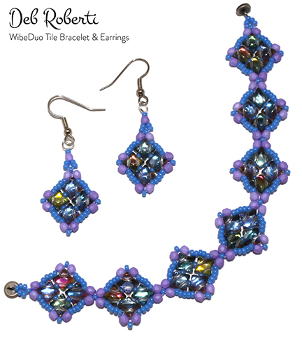 WibeDuo Tile Bracelet & Earrings, free pattern