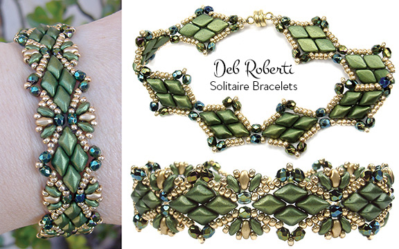 Solitaire Bracelets, design by Deb Roberti