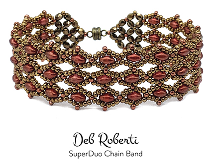 SuperDuo Chain Band, design by Deb Roberti
