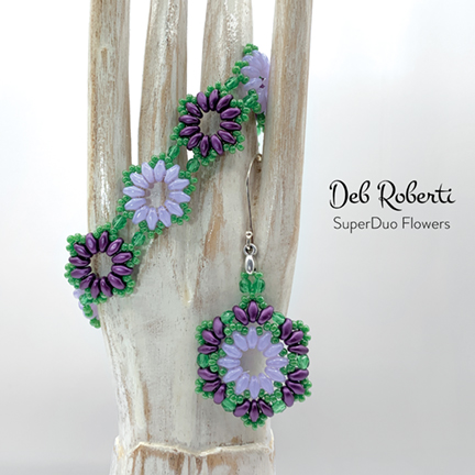 SuperDuo Flowers, design by Deb Roberti