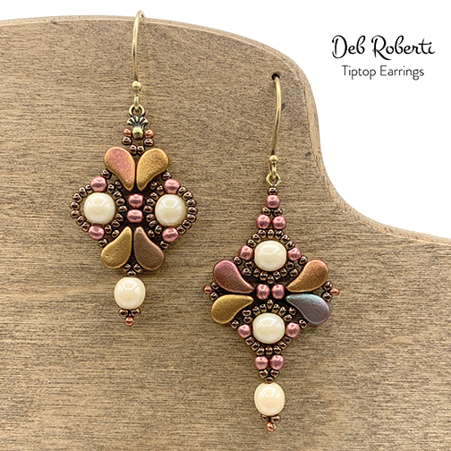 Tiptop Earrings, design by Deb Roberti