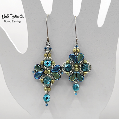 Tiptop Earrings, design by Deb Roberti