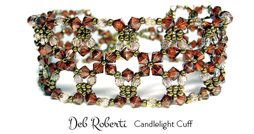 Candlelight Cuff, free at Deb Roberti's AroundTheBeadingTable.com