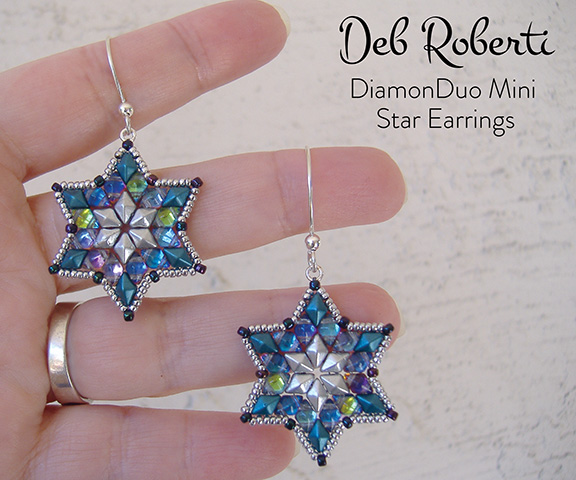 DiamonDuo Mini Star Earrings, free pattern