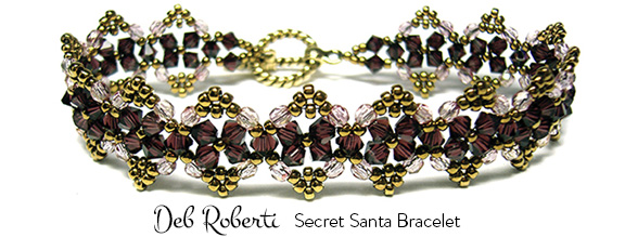 Secret Santa Bracelet, free at Deb Roberti's AroundTheBeadingTable.com