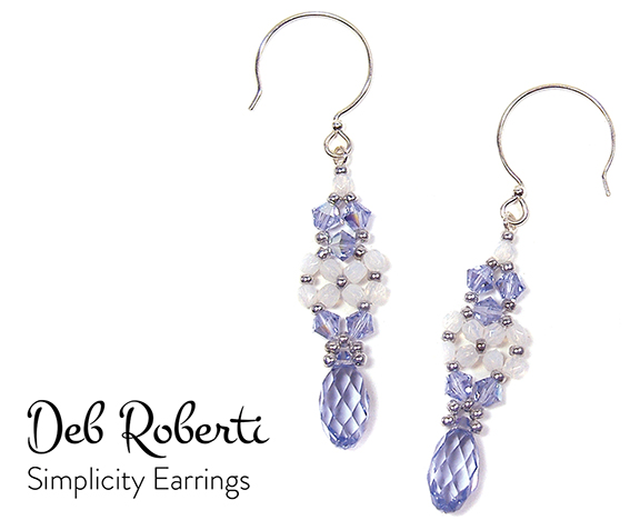 Simplicity Earrings, free crystal bead pattern