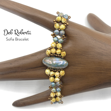 Sofia Bracelet, free pattern at AroundTheBeadingTable.com