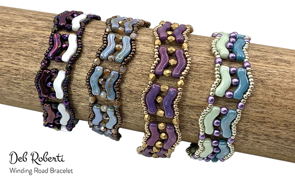 Winding Road Bracelet, free pattern using Bridge beads